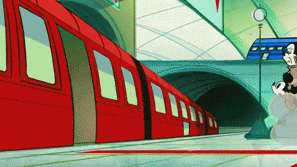 Gif animé chef de gare foule
